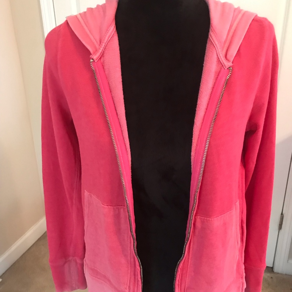 Pink soft zipper hoodie